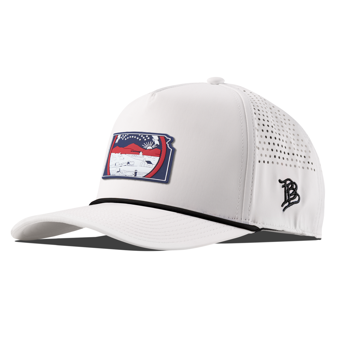 Kansas Patriot Series Curved 5 Panel Rope White/Black