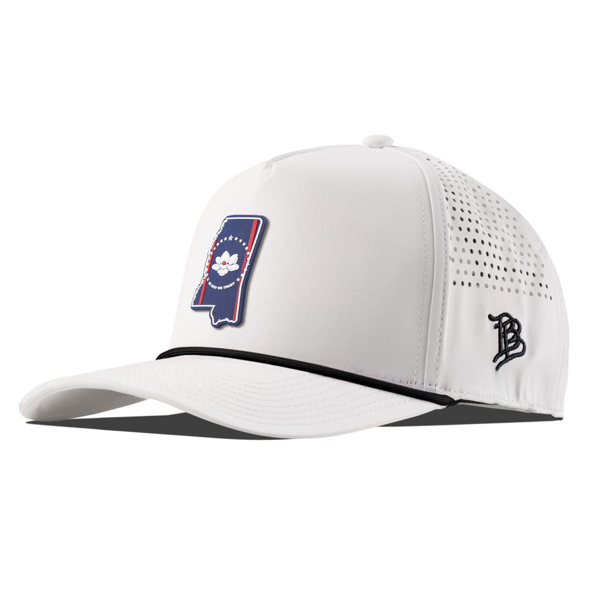 Mississippi Patriot Series Curved 5 Panel Rope White/Black