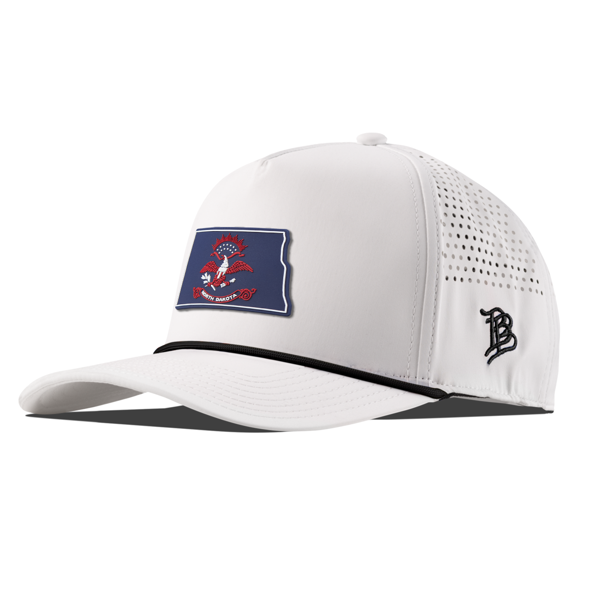 North Dakota Patriot Series Curved 5 Panel Rope White/Black