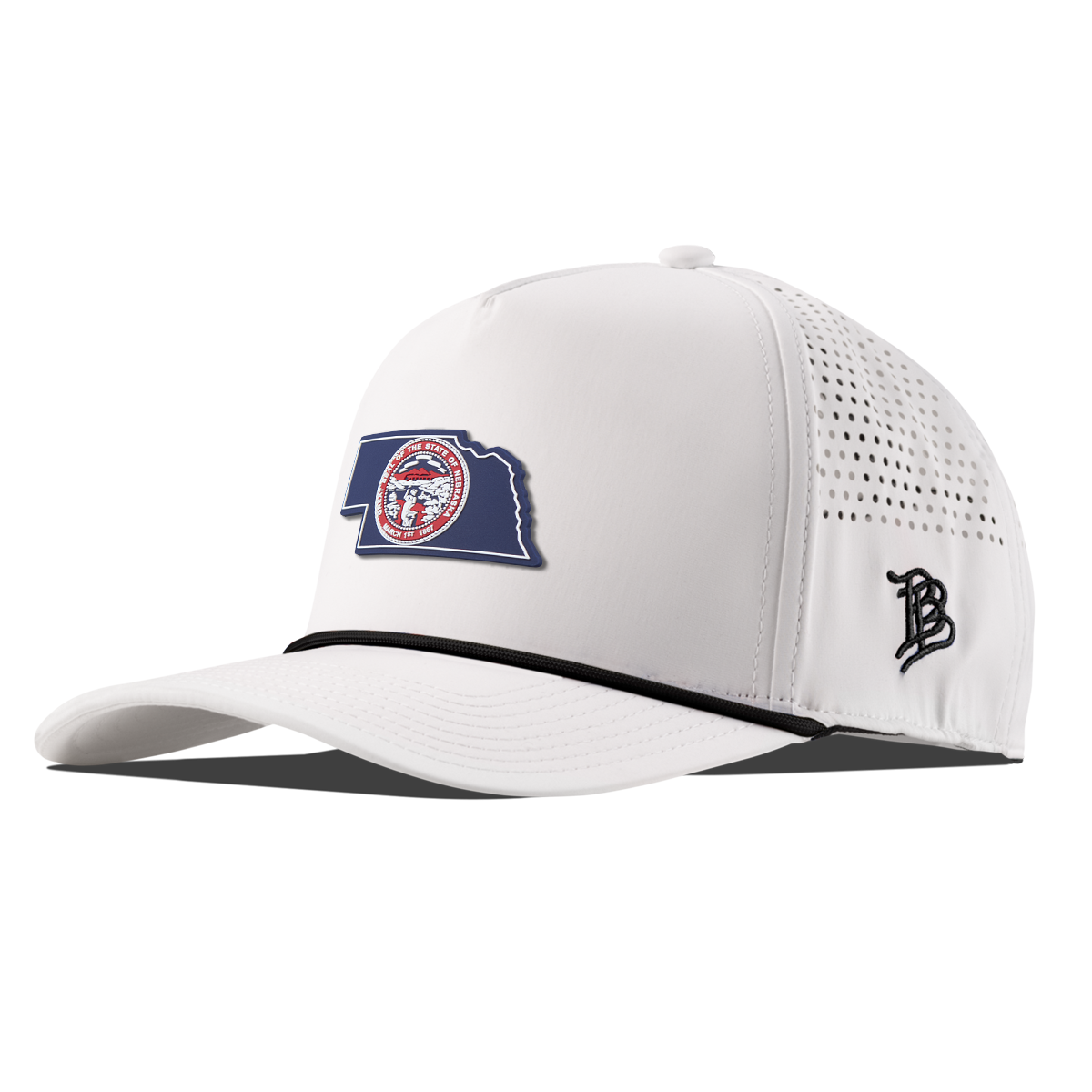 Nebraska Patriot Series Curved 5 Panel Rope White/Black 