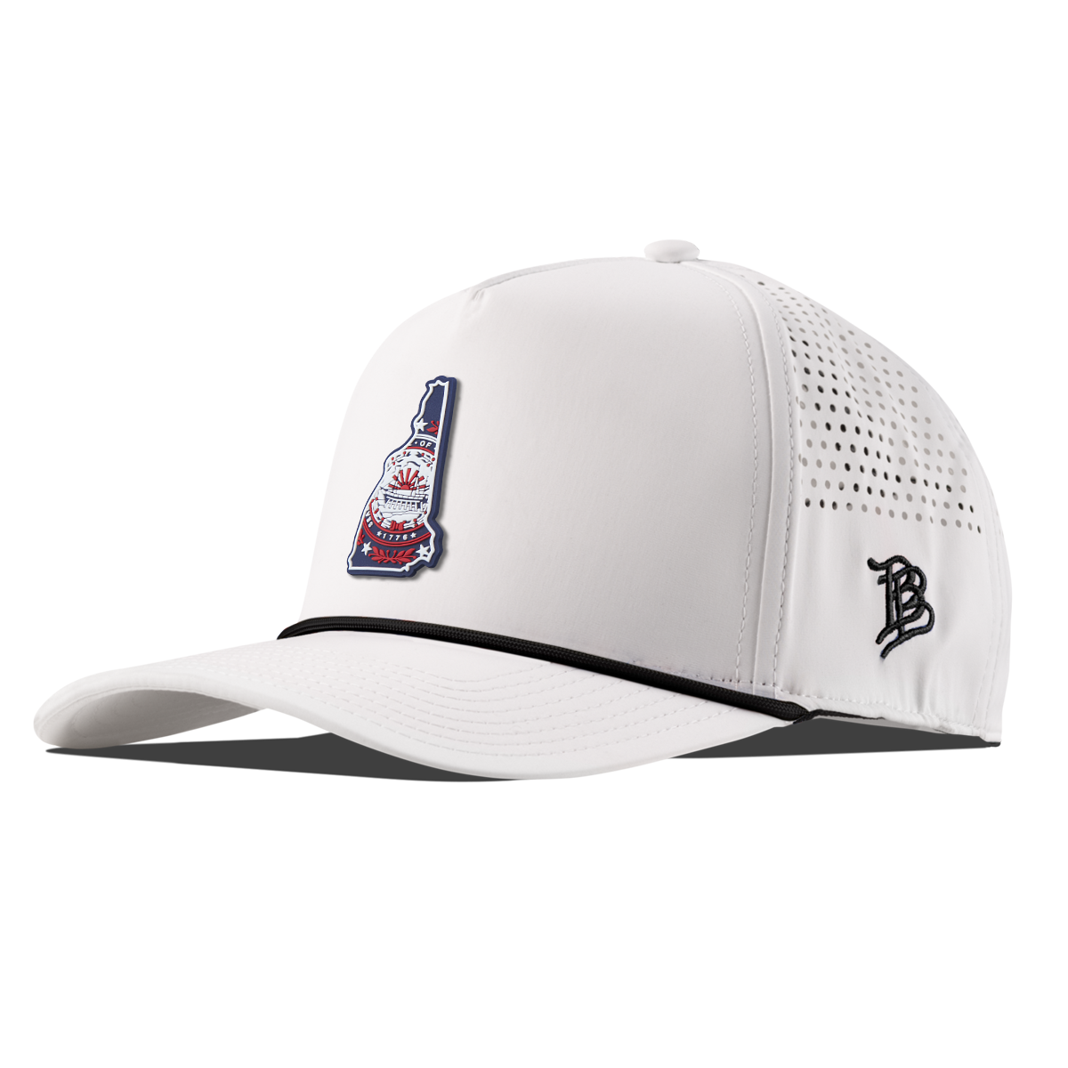 New Hampshire Patriot Series Curved 5 Panel Rope White/Black