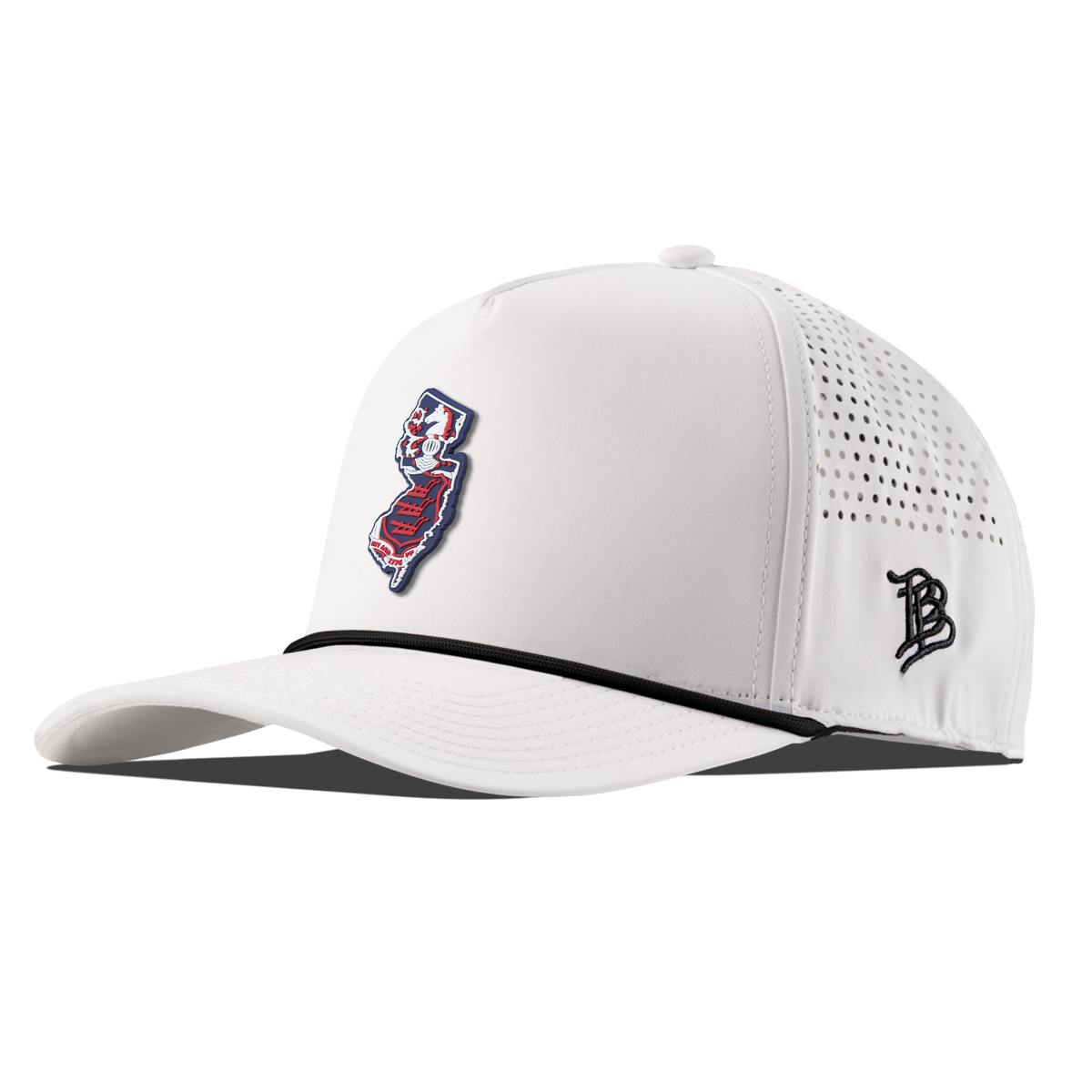 New Jersey Patriot Series Curved 5 Panel Rope White/Black