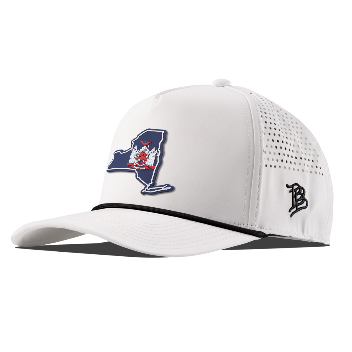 New York Patriot Series Curved 5 Panel Rope White/Black