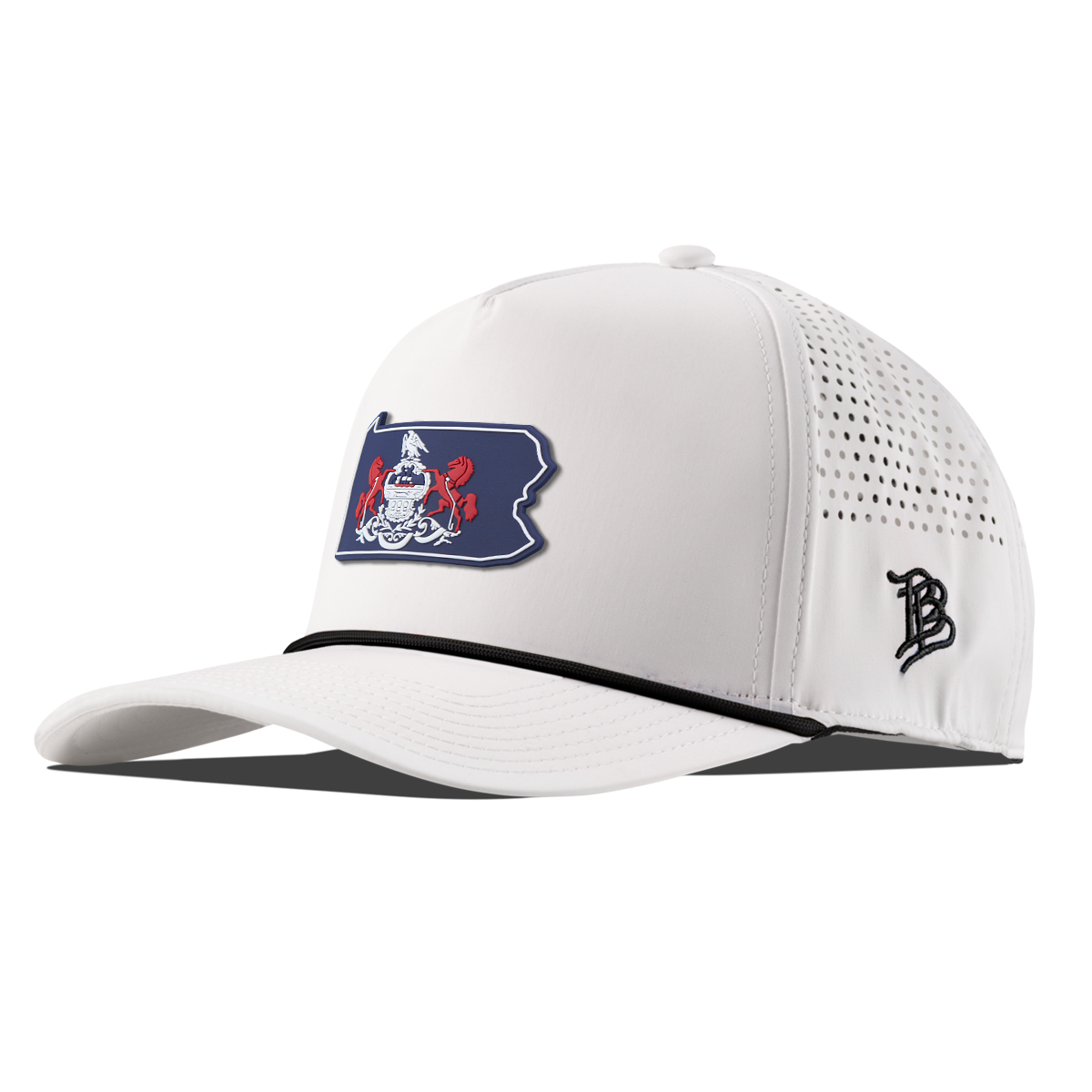 Pennsylvania Patriot Series Curved 5 Panel Rope White/Black