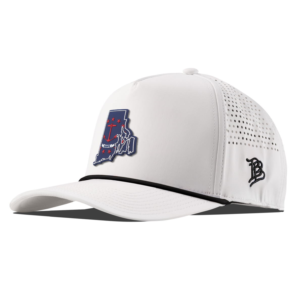 Rhode Island Patriot Series Curved 5 Panel Rope White/Black