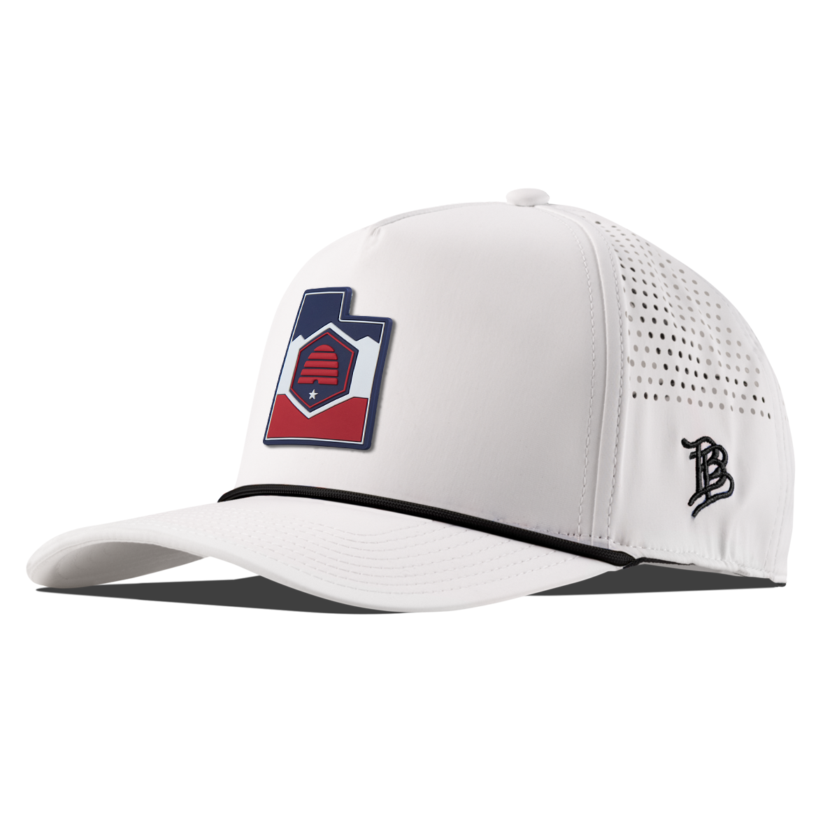 Utah Patriot Series Curved 5 Panel Rope White/Black