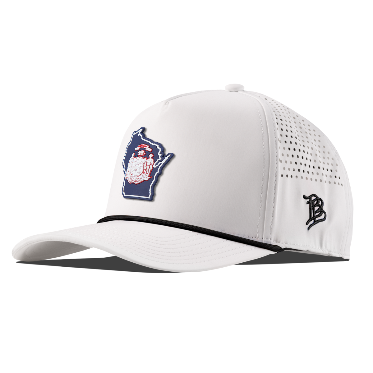 Wisconsin Patriot Series Curved 5 Panel Rope White/Black