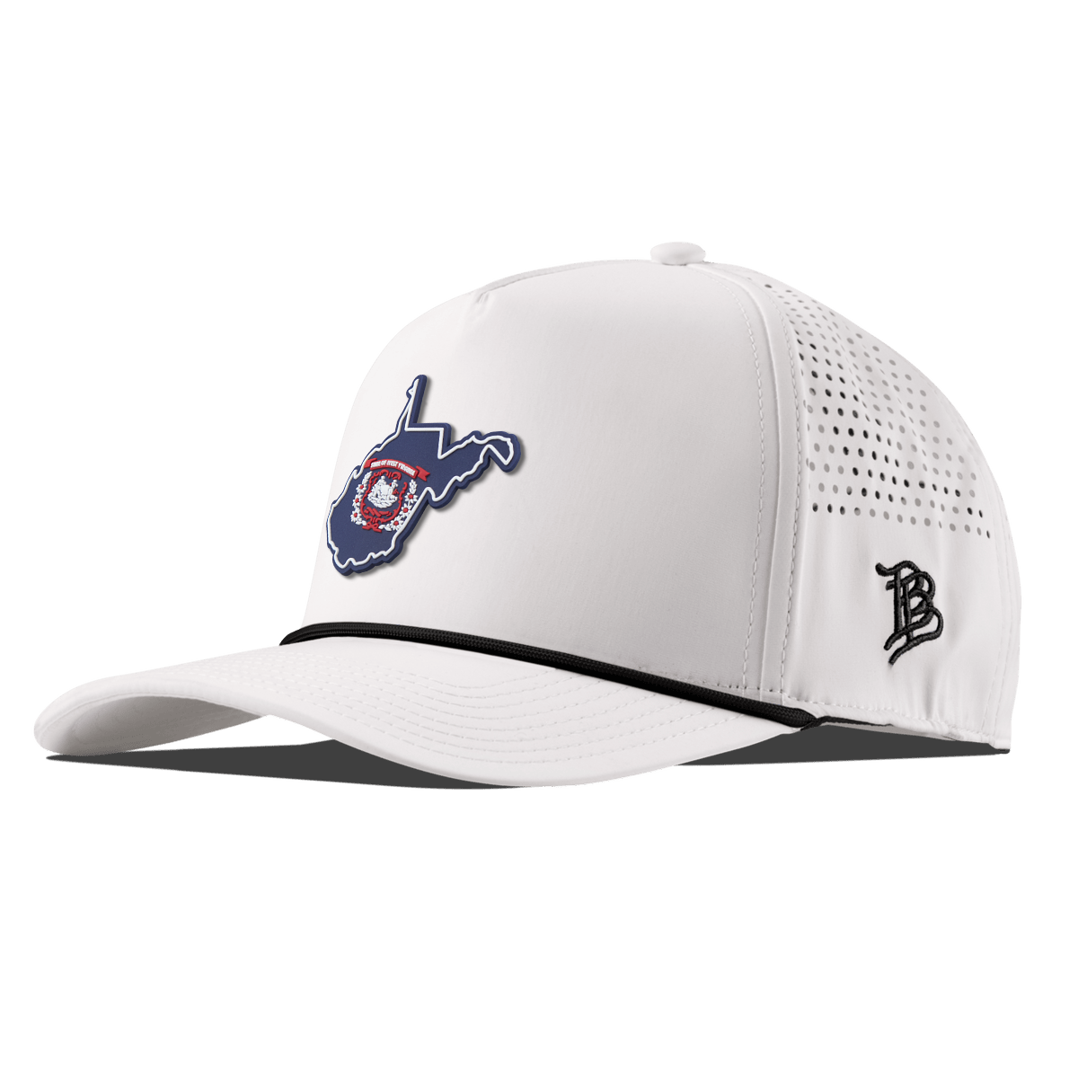 West Virginia Patriot Series Curved 5 Panel Rope White/Black