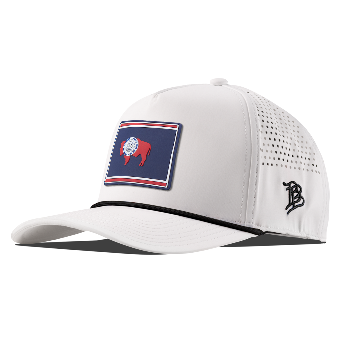 Wyoming Patriot Series Curved 5 Panel Rope White/Black