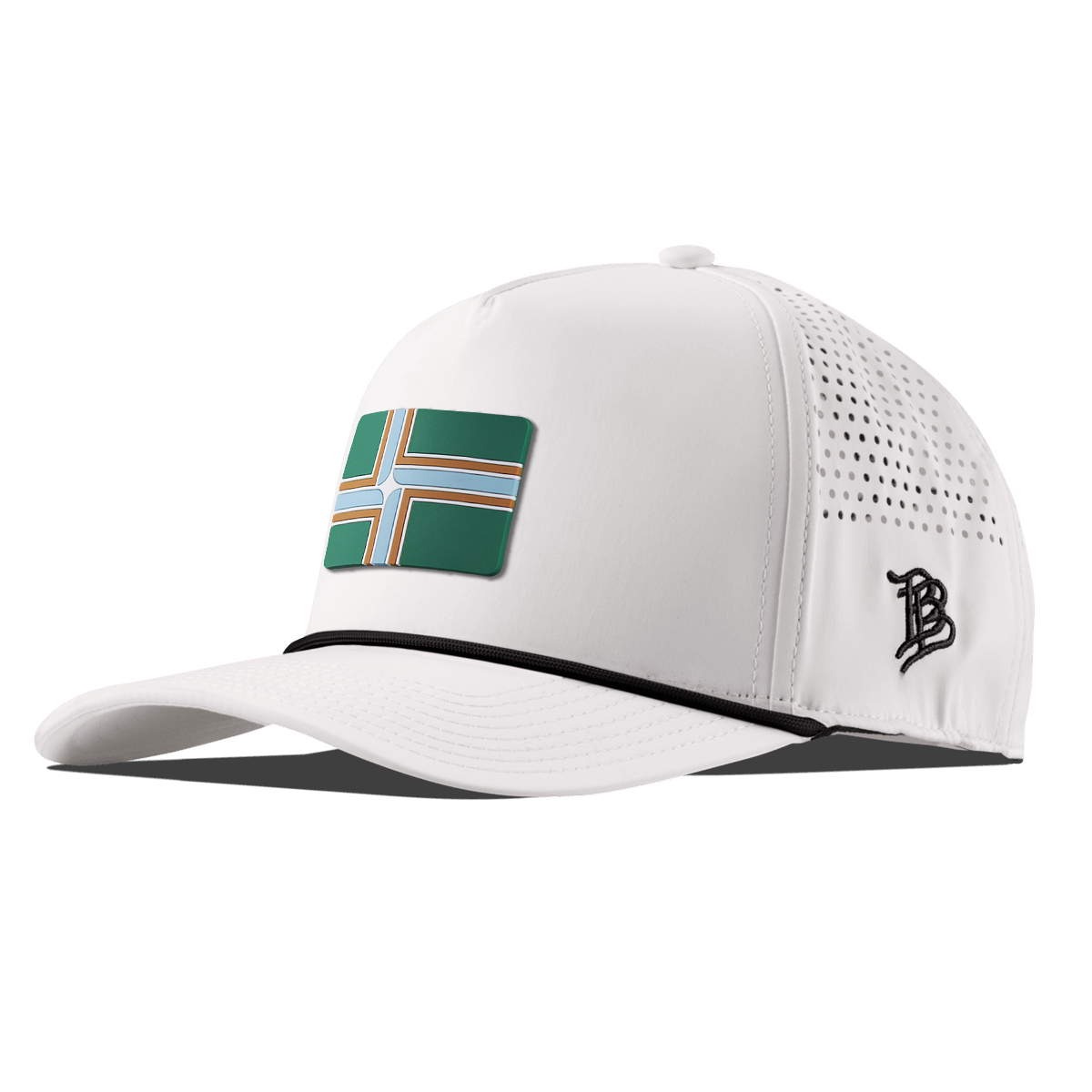 Portland Flag Curved 5 Panel Rope White