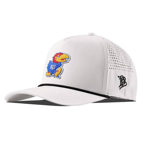 University of Kansas "Rock Chalk Jayhawk" Curved 5 Panel Rope White/Black