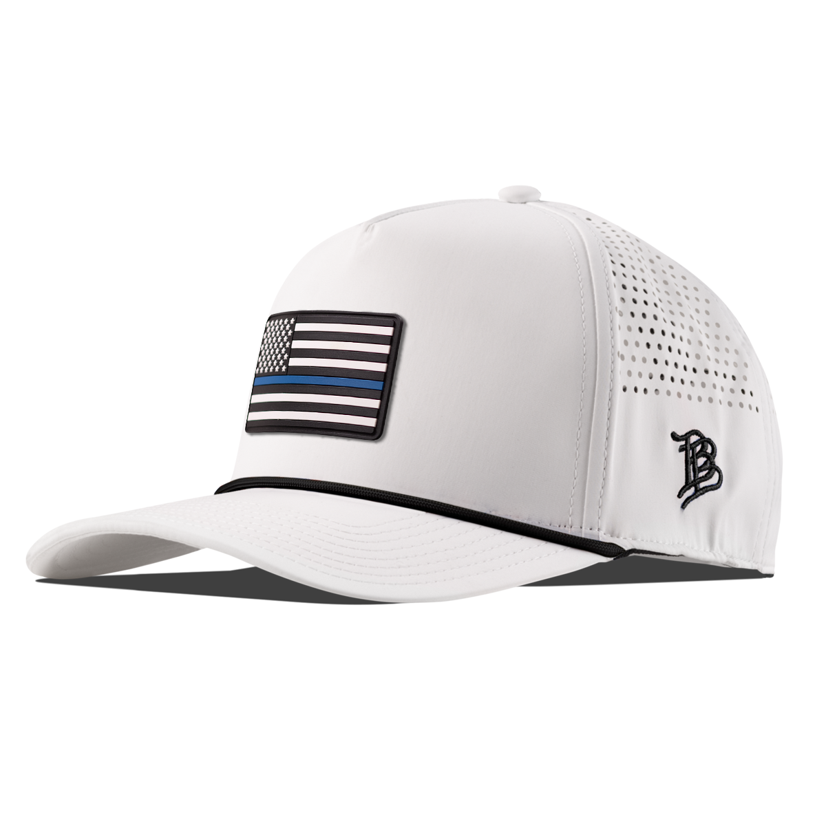 Thin Blue Line PVC Curved 5 Panel Rope White/Black