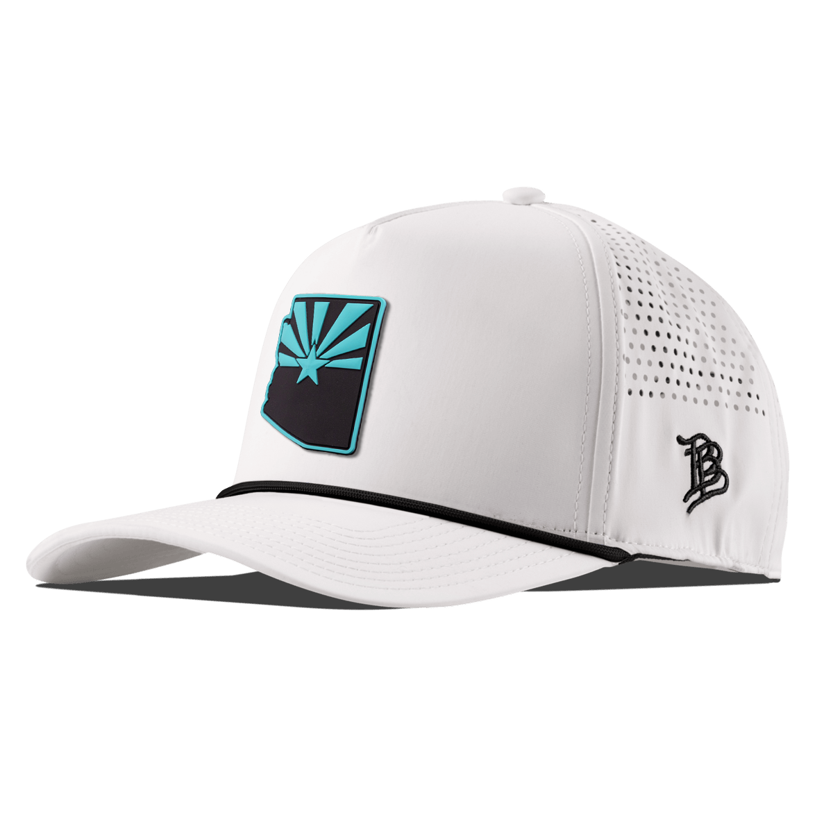 Arizona Turquoise Curved 5 Panel Rope White/Black