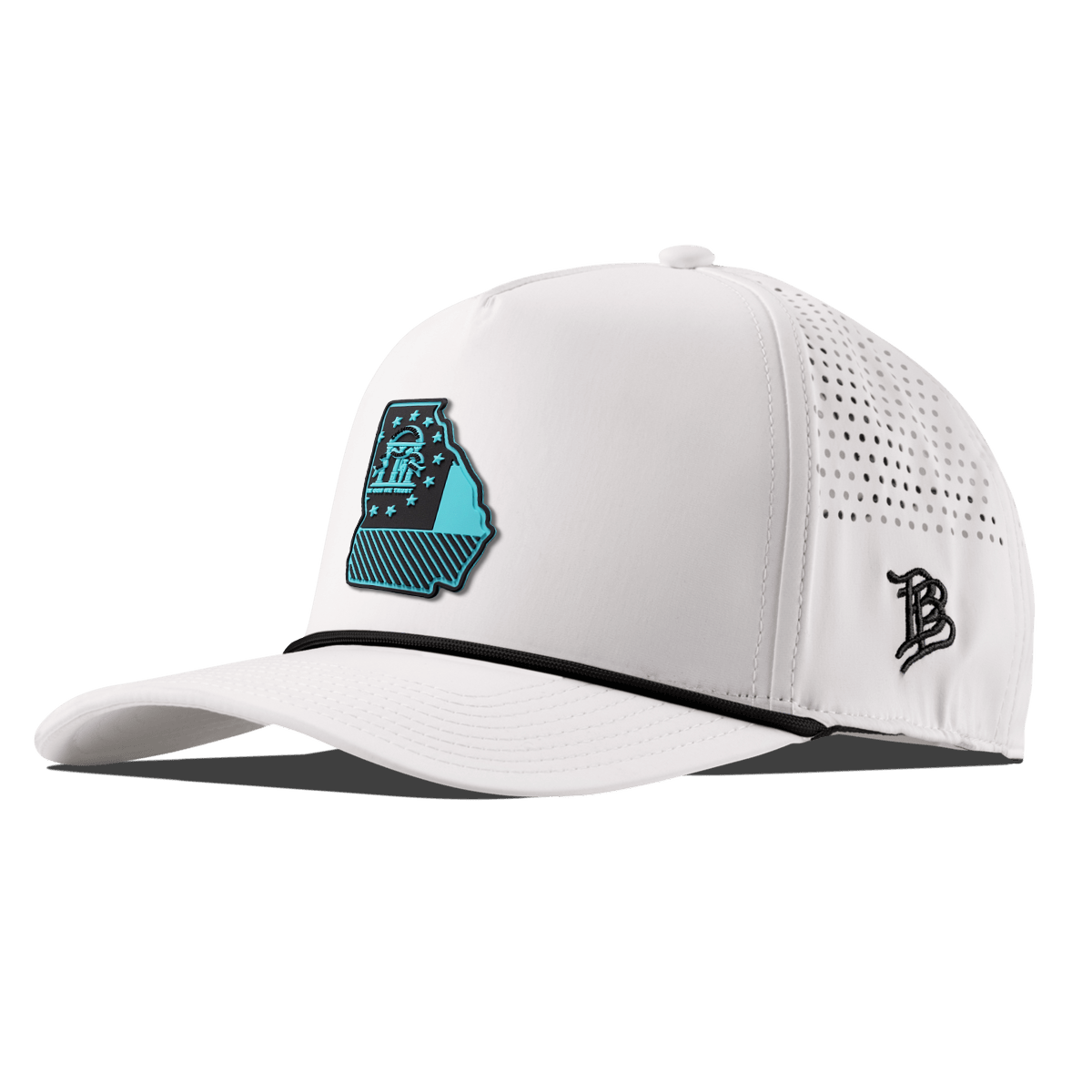 Georgia Turquoise Curved 5 Panel Rope White/Black