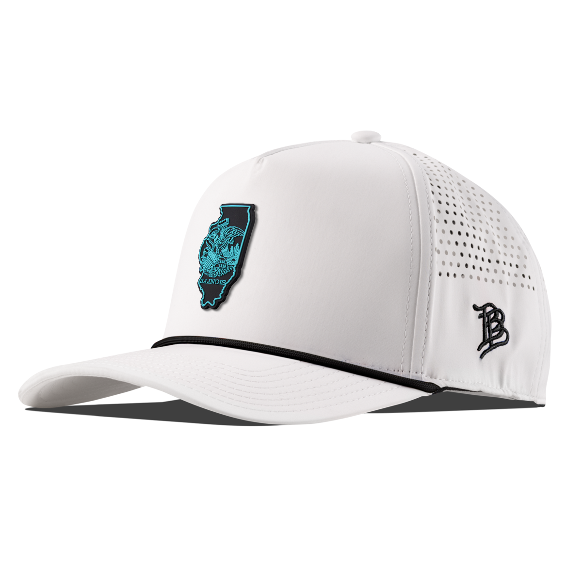 Illinois Turquoise Curved 5 Panel Rope White/Black