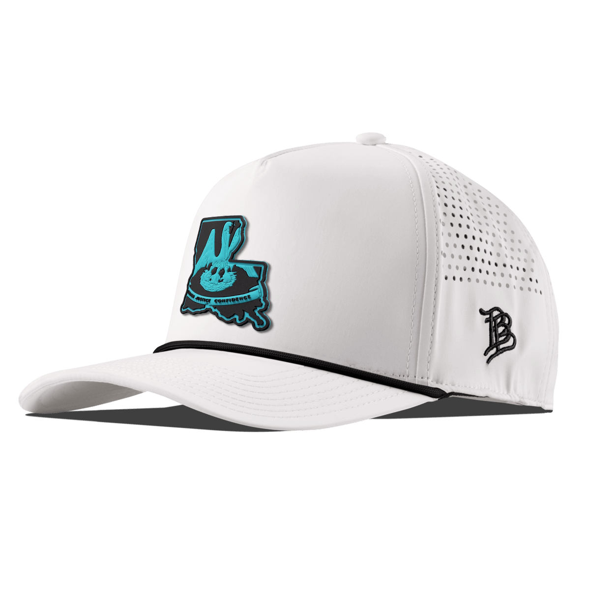 Louisiana Turquoise Curved 5 Panel Rope White/Black