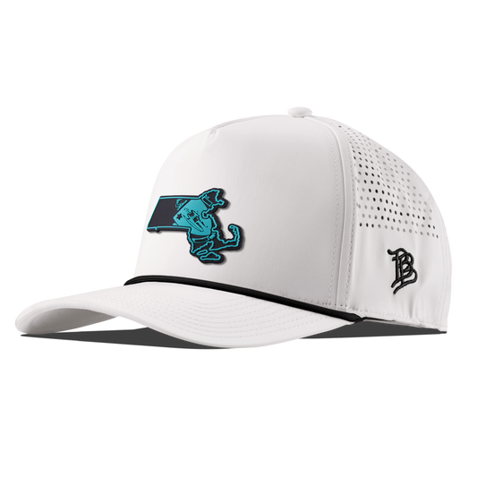 Massachusetts Turquoise Curved 5 Panel Rope White/Black