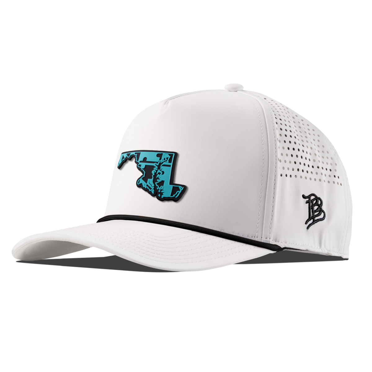 Maryland Turquoise Curved 5 Panel Rope White/Black