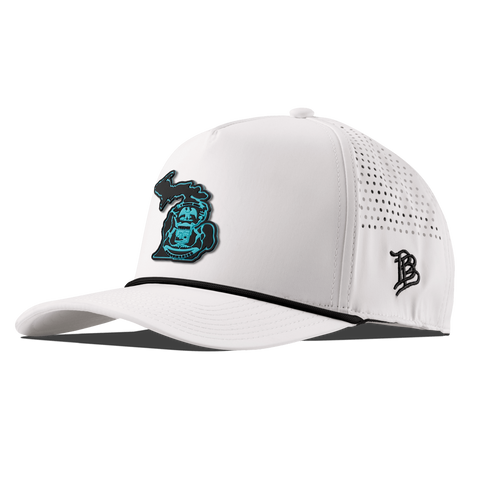 Michigan Turquoise Curved 5 Panel Rope White/Black