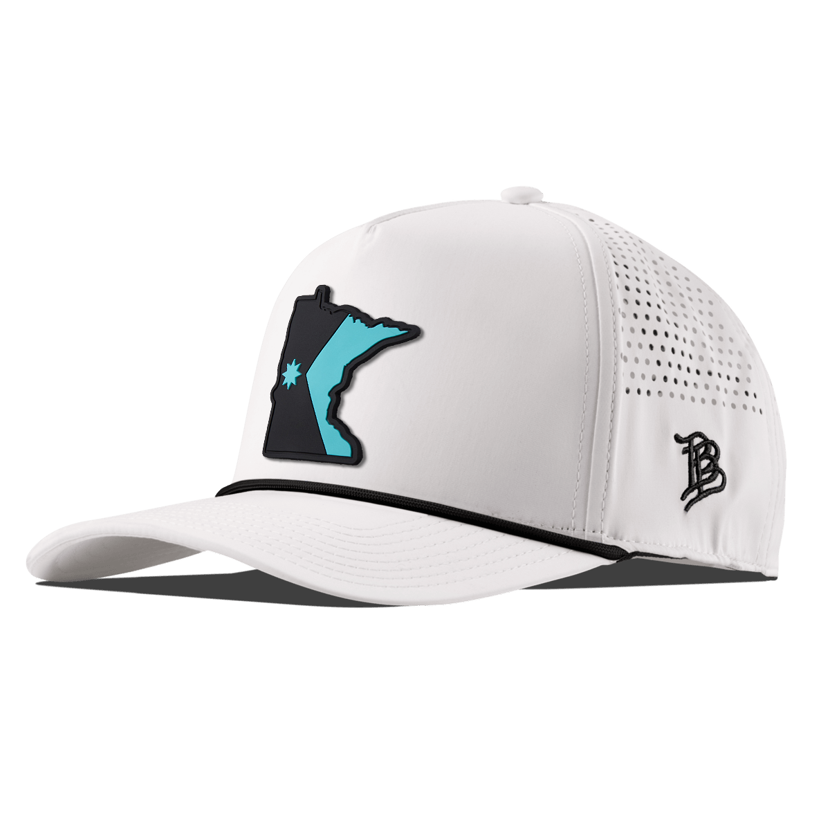 Minnesota Turquoise Curved 5 Panel Rope White/Black