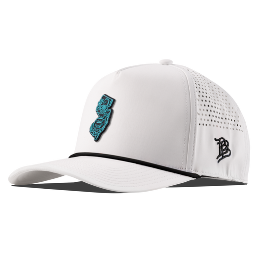 New Jersey Turquoise Curved 5 Panel Rope White/Black