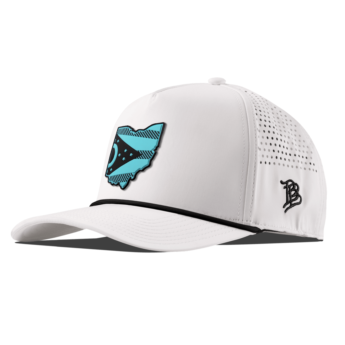 Ohio Turquoise Curved 5 Panel Rope White/Black