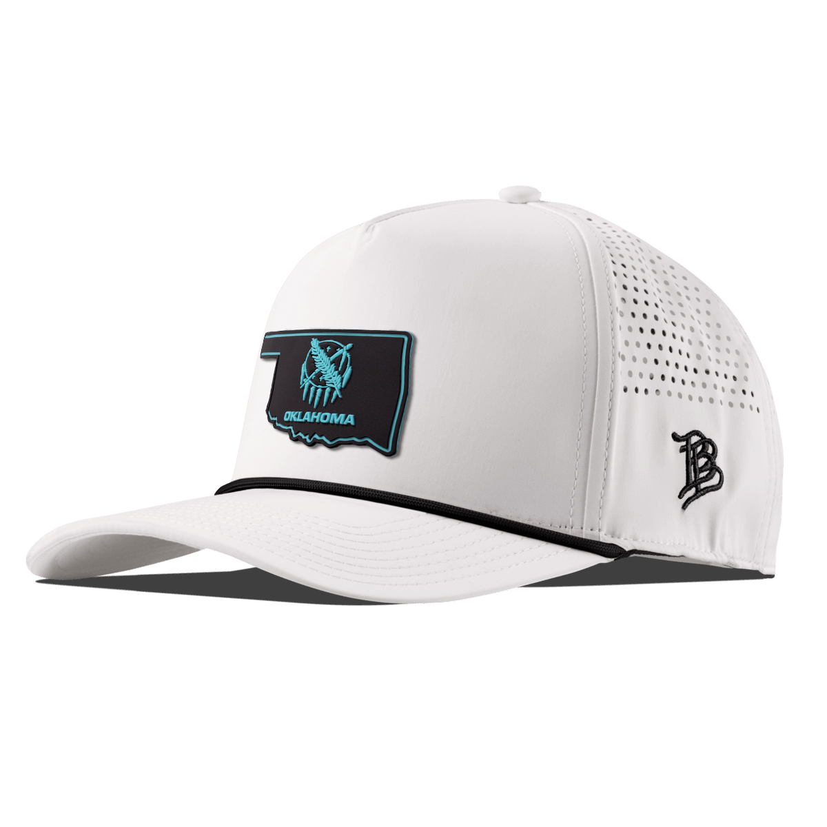 Oklahoma Turquoise Curved 5 Panel Rope White/Black