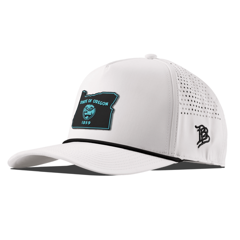 Oregon Turquoise Curved 5 Panel Rope White/Black