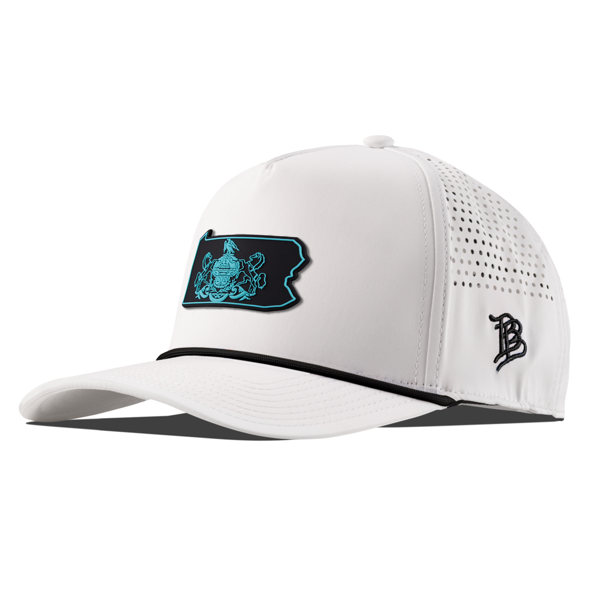 Pennsylvania Turquoise Curved 5 Panel Rope White/Black