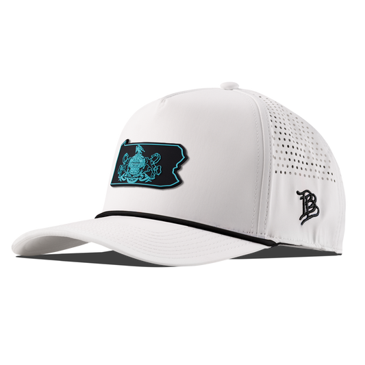 Pennsylvania Turquoise Curved 5 Panel Rope White/Black