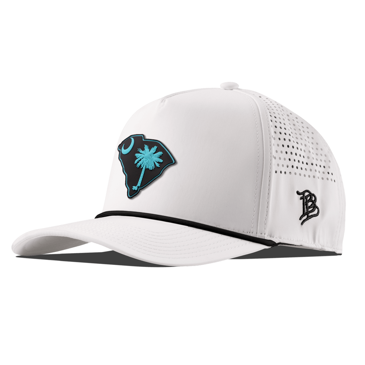 South Carolina Turquoise Curved 5 Panel Rope White/Black