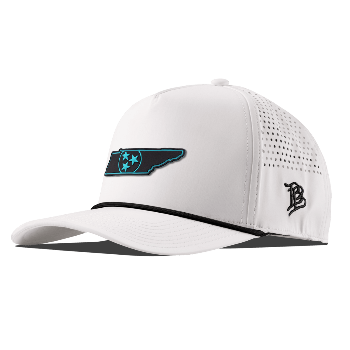 Tennessee Turquoise Curved 5 Panel Rope White/Black