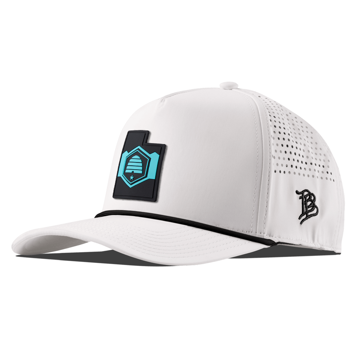 Utah Turquoise Curved 5 Panel Rope White/Black