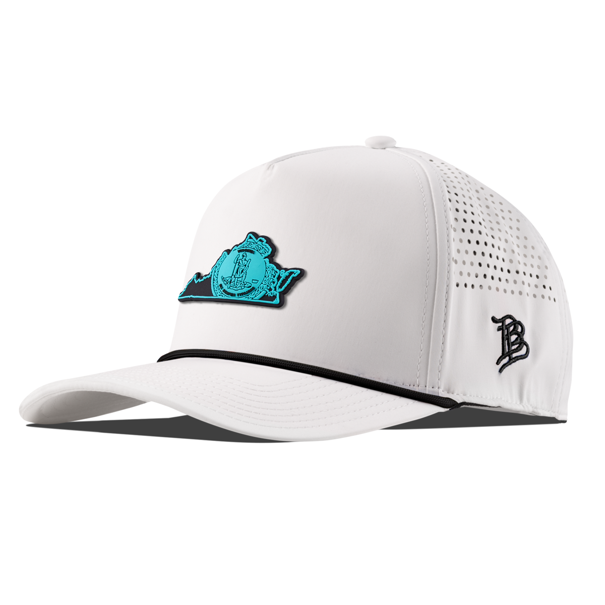 Virginia Turquoise Curved 5 Panel Rope White/Black