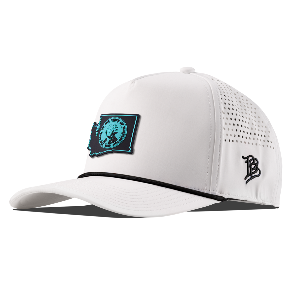 Washington Turquoise Curved 5 Panel Rope White/Black