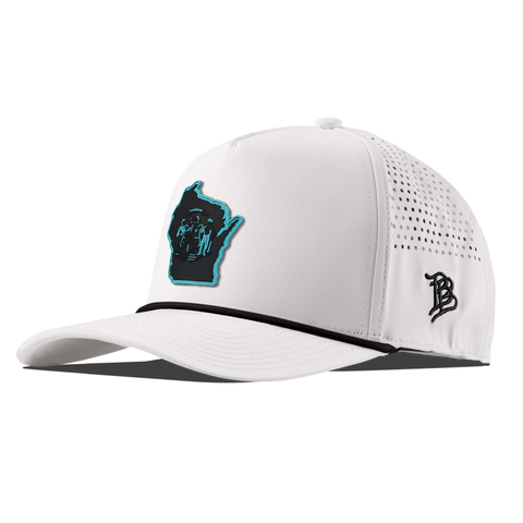 Wisconsin Turquoise Curved 5 Panel Rope White/Black