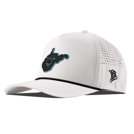 West Virginia Turquoise Curved 5 Panel Rope White/Black