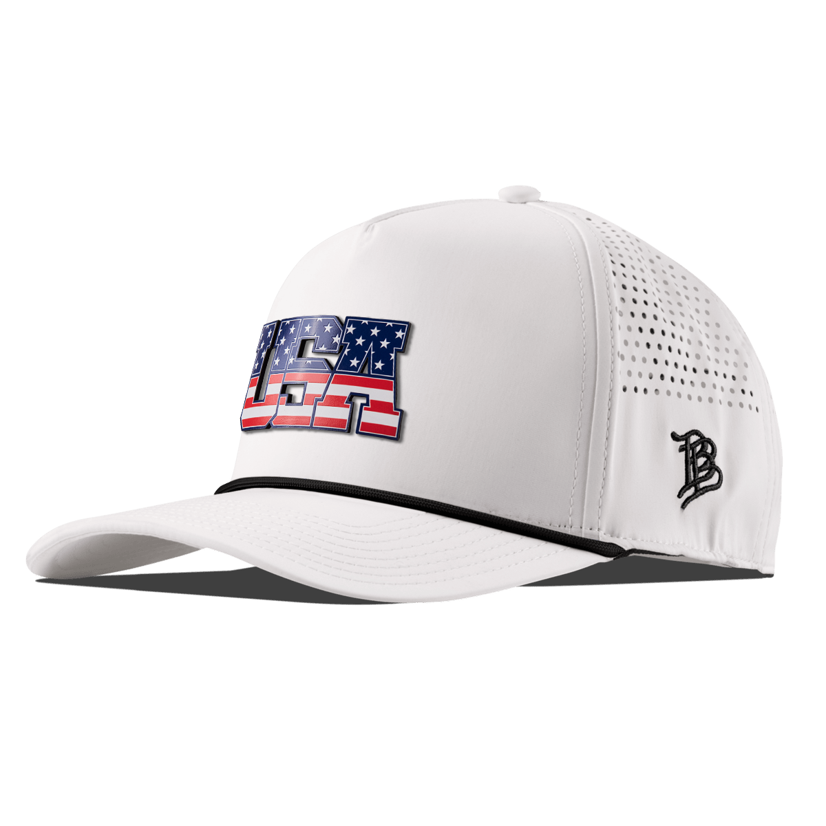 USA Tradition Curved 5 Panel Rope White/Black