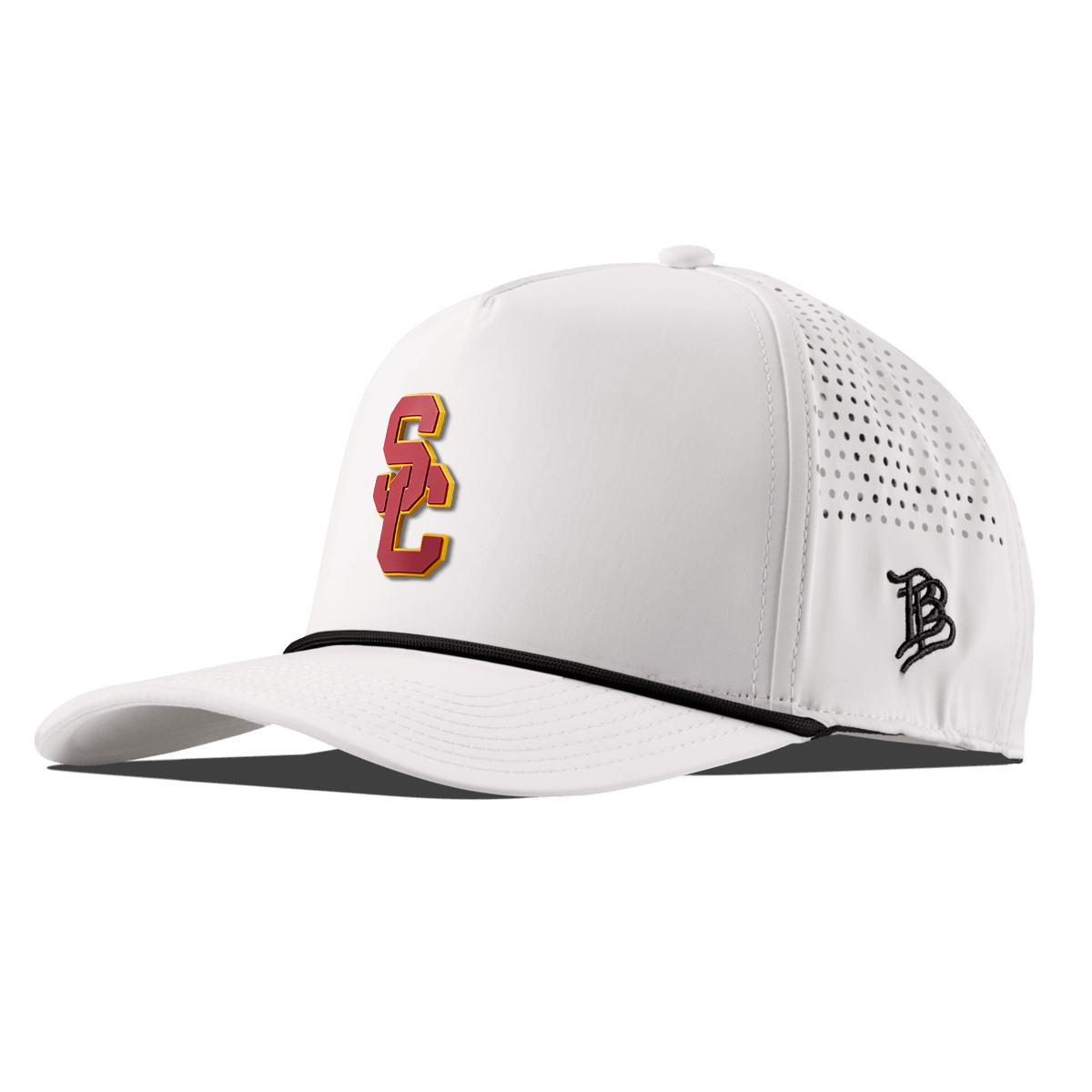 University of Southern California "USC Stacked" Curved 5 Panel Rope White/Black