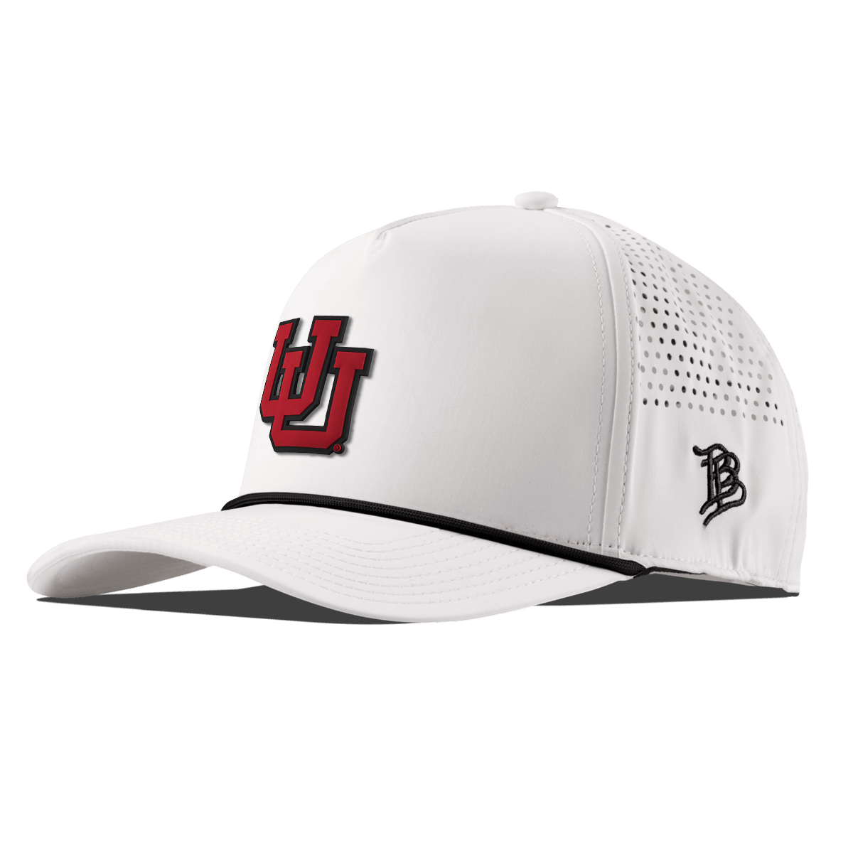 University of Utah "Utah Block" Curved 5 Panel Rope White/Black