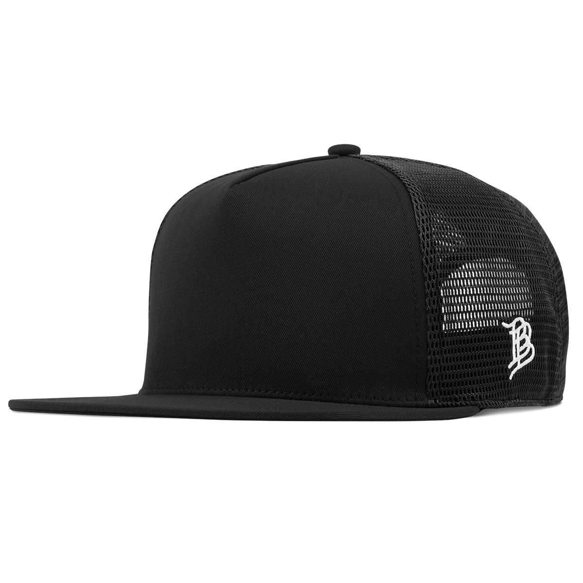 Bare Flat 5 Panel Trucker Black