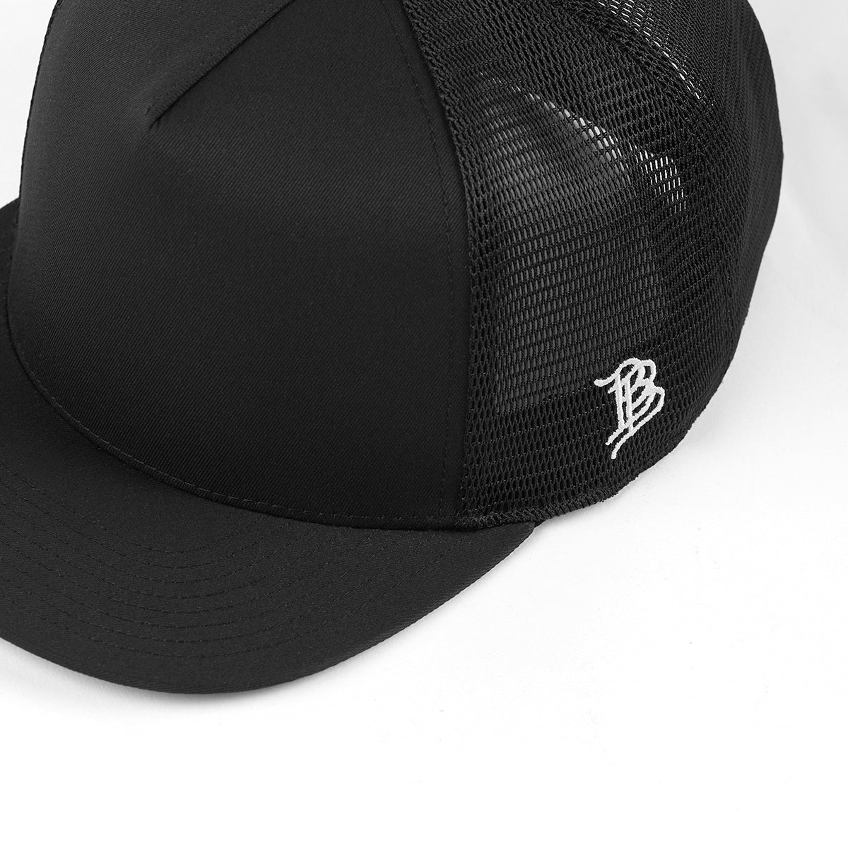 Bare Flat 5 Panel Trucker Black