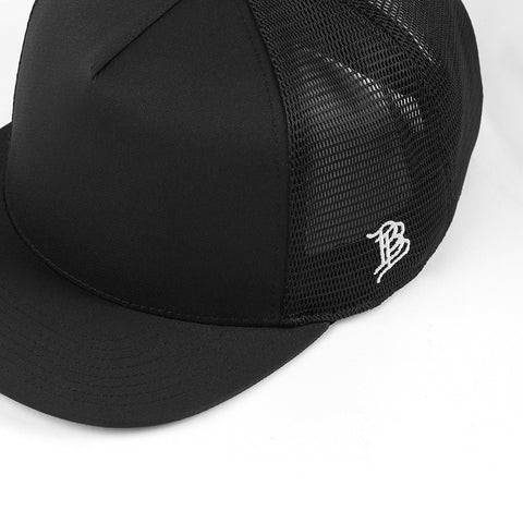 Bare Flat 5 Panel Trucker Black