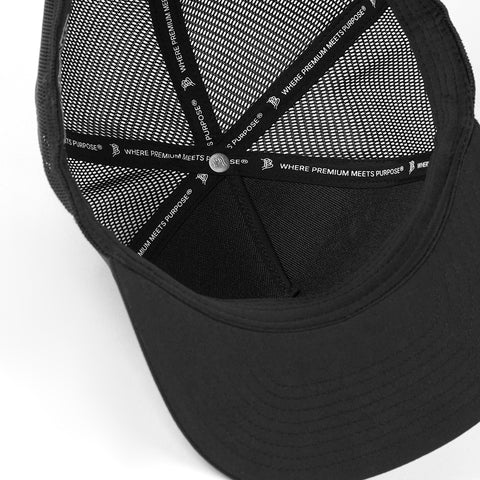 Bare Flat 5 Panel Trucker Black