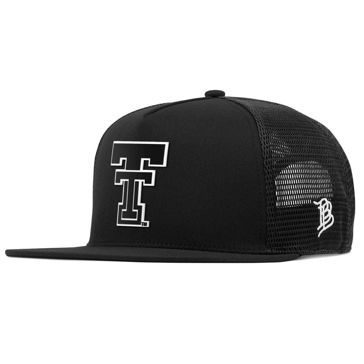 Texas Tech University "Texas Tech Double T Vintage" Flat 5 Panel Trucker Black