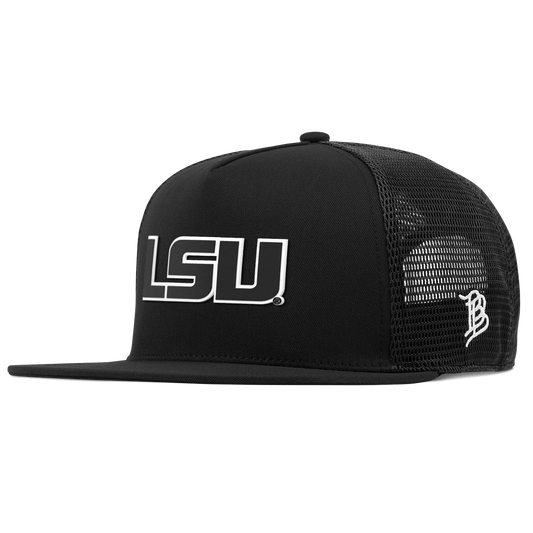 Louisiana State University "Vintage LSU Block" Flat 5 Panel Trucker Black