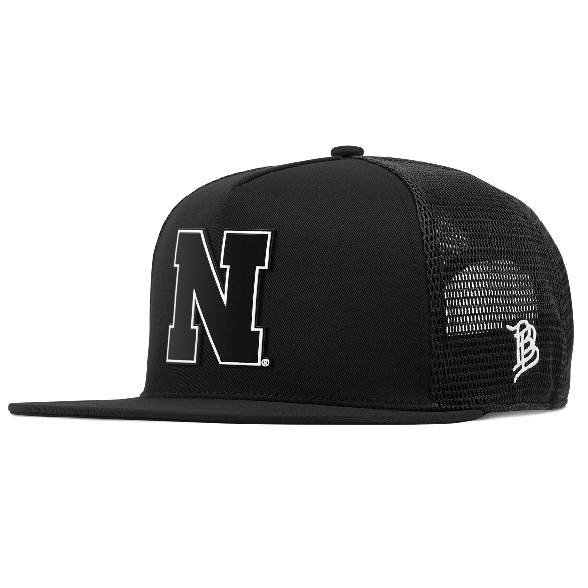 University of Nebraska "Vintage Nebraska Team Logo" Flat 5 Panel Trucker Black