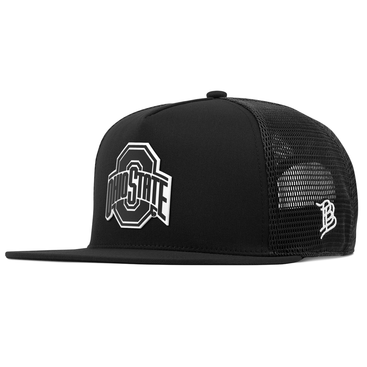 Ohio State University "Vintage Ohio State Team Logo" Flat 5 Panel Trucker Black