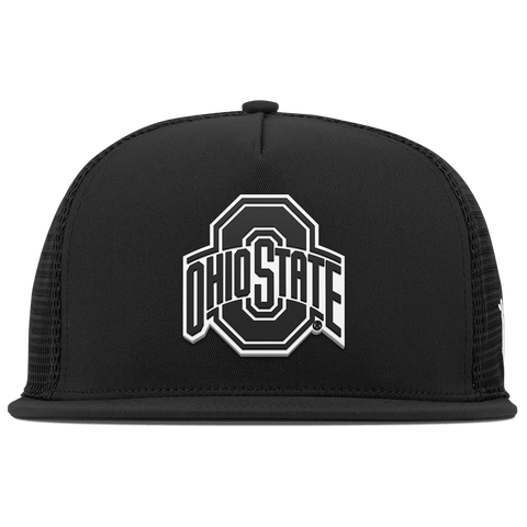 Ohio State University "Vintage Ohio State Team Logo" Flat 5 Panel Trucker Black