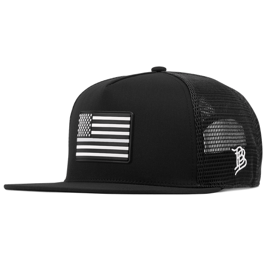 Vintage Old Glory Flat 5 Panel Trucker Black
